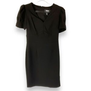 DKNY Dress Black Cocktail LBD Bodycon Mini Short Sleeve Size 2‎ NWT